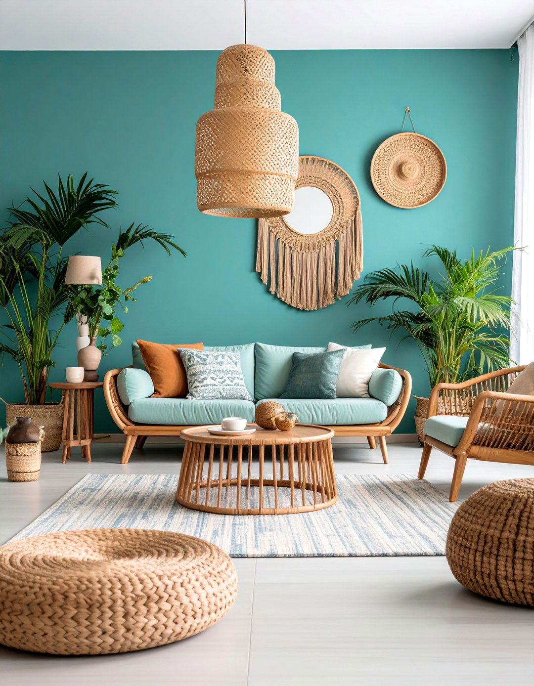Tropical Blue and Gold Living Room - 25 Blue and Gold Living Room Ideas