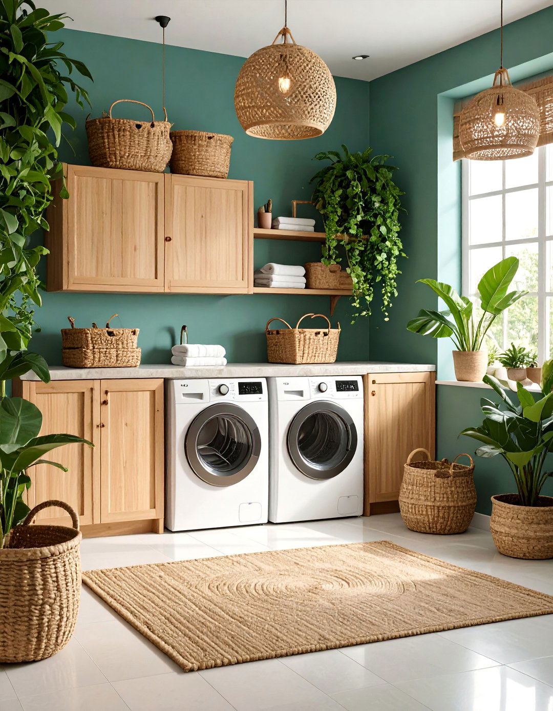 Tropical Boho Laundry Room with Functional Style - 25 Bohemian Tropical Bohemian Decor
