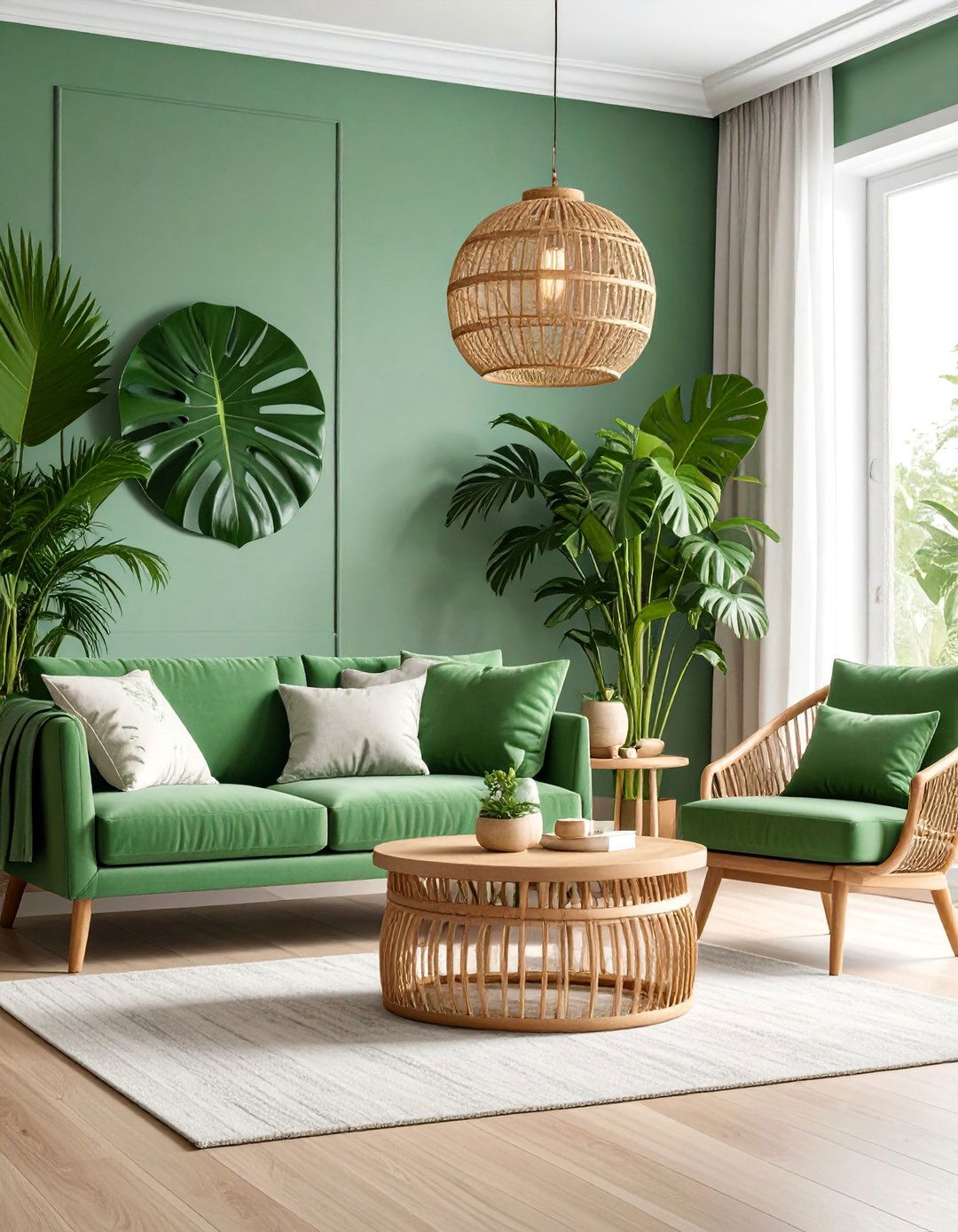 Tropical Botanical Palm Leaf Design - 25 Living Room Wallpaper Ideas