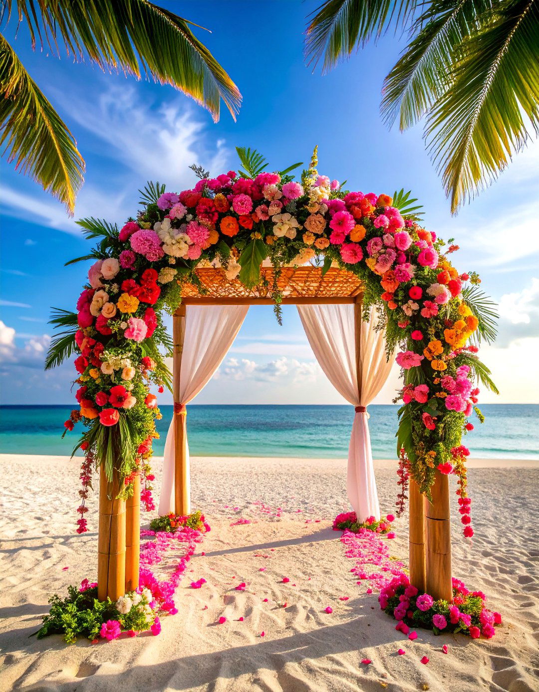 Tropical Destination Wedding Arch - 25 Wedding Arch Ideas