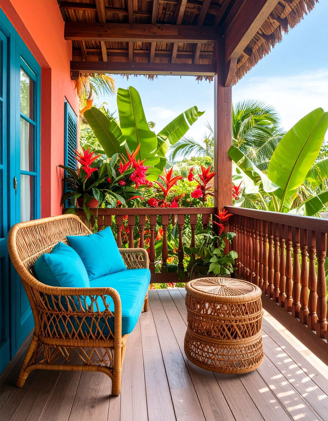 Tropical Escape Balcony Retreat - 25 Green Balcony Ideas
