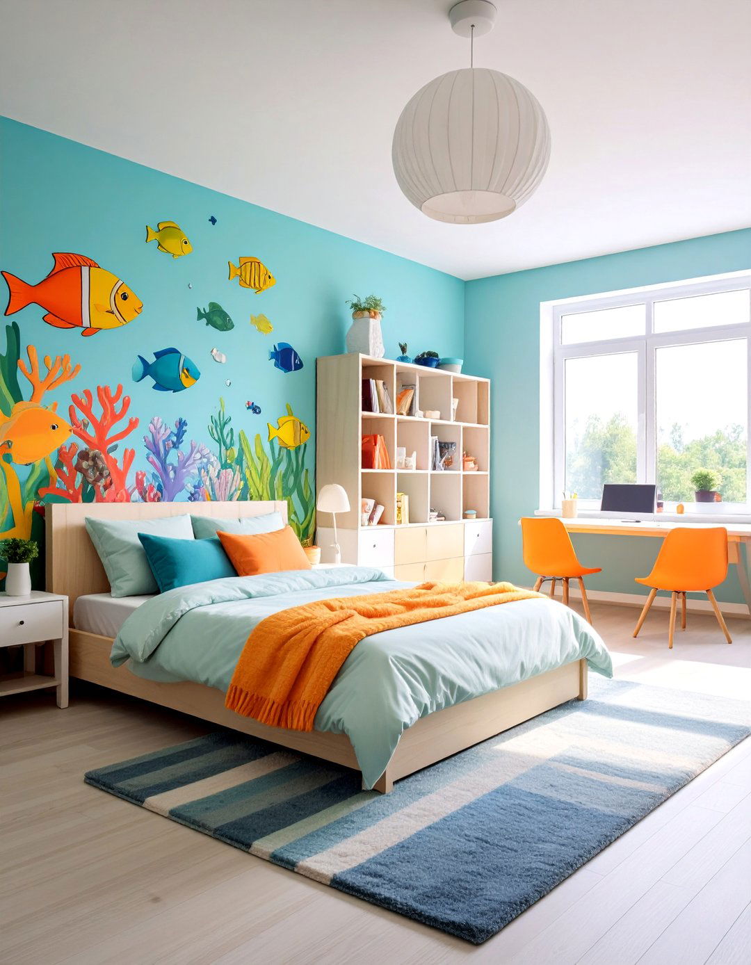 Tropical Fish School Mermaid Bedroom - 25 Underwater Mermaid Bedroom Ideas