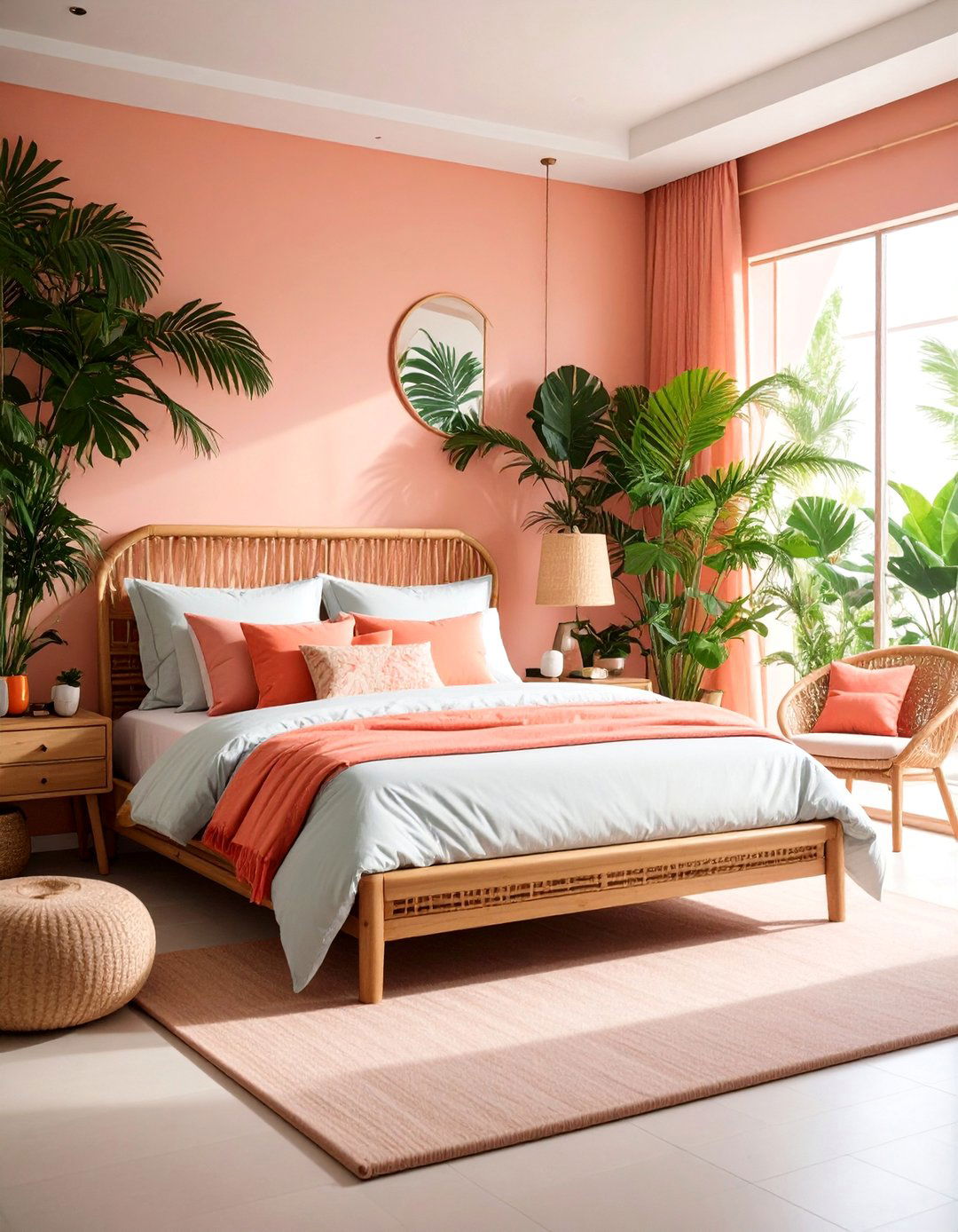 Tropical Guest Bedroom with Palm Leaf Patterns - 25 Guest Bedroom Ideas
