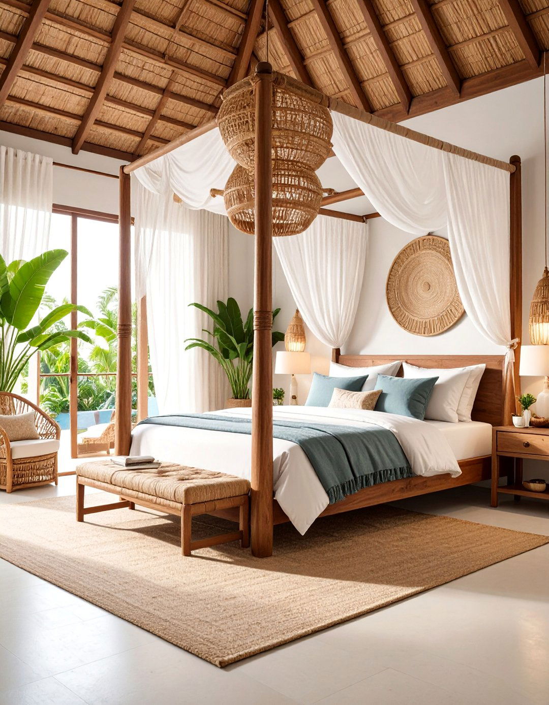 Tropical Luxury Bedroom with Resort Style Elements - 25 Dreamy Bedroom Design Ideas