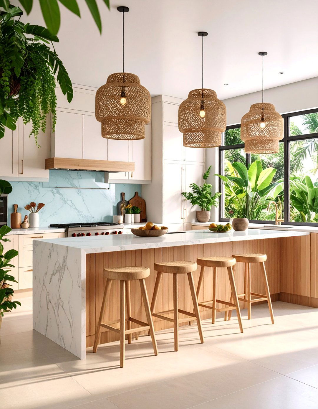 Tropical Modern Beige Kitchen - 25 Kitchens With Beige Kitchen Cabinets