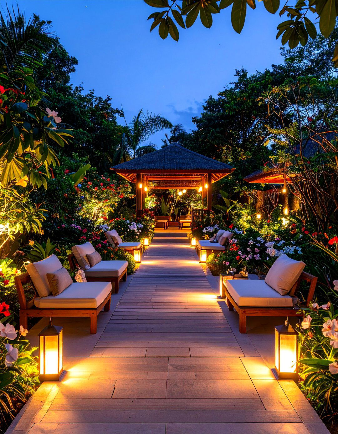 Tropical Night Garden with Moonlight and Fragrant Plants - 25 Tropical Landscape Ideas