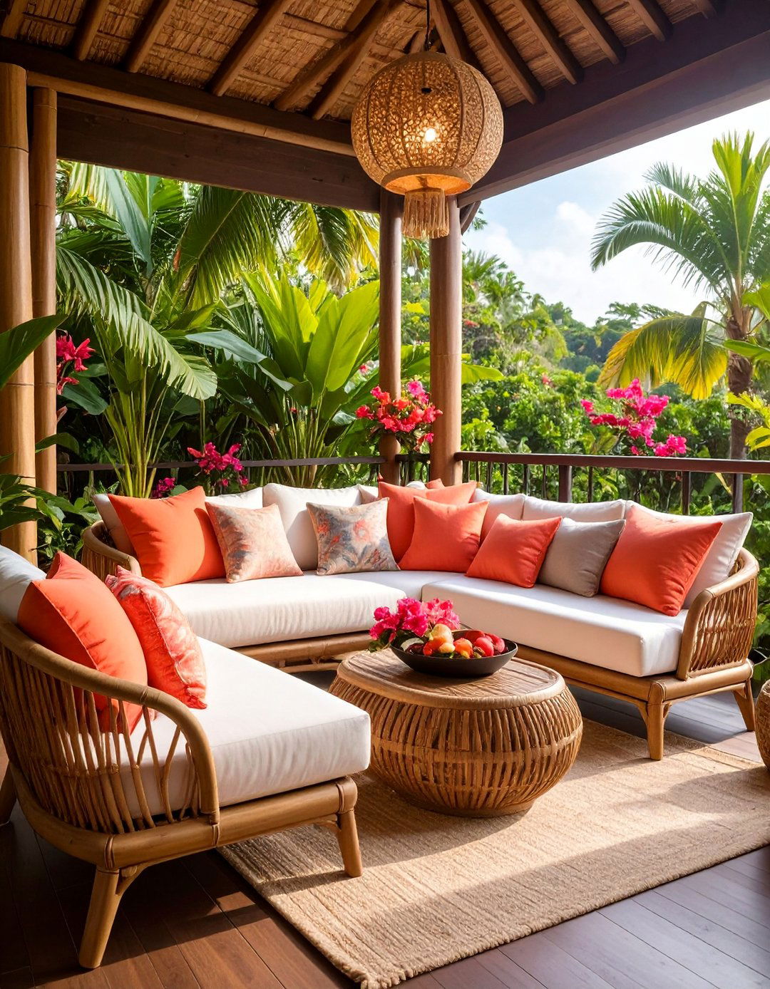 Tropical Oasis Bedroom Balcony with Palm Plants - 25 Bedroom Balcony Ideas