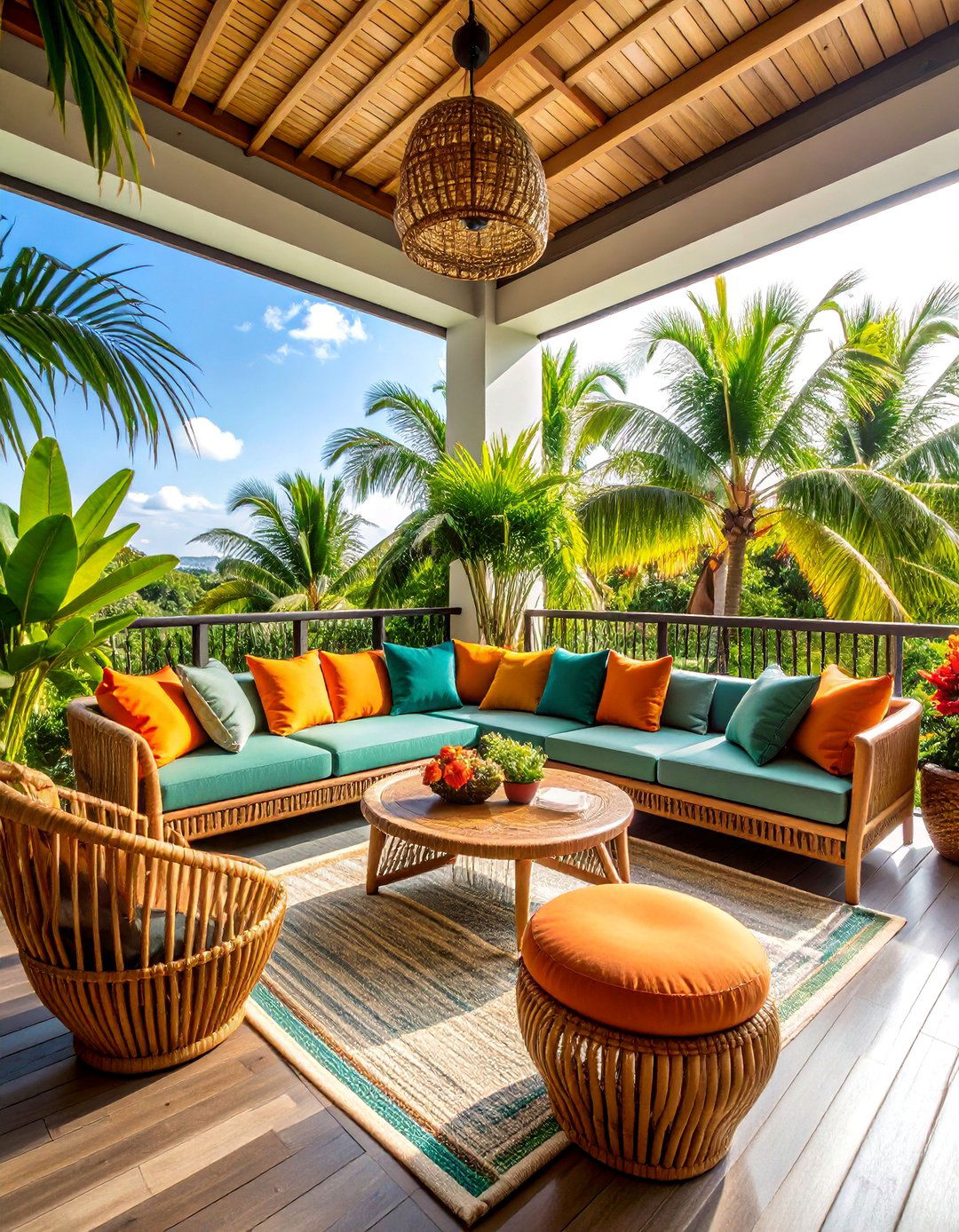 Tropical Oasis Loft Balcony with Lush Paradise Vibes - 25 Loft Balcony Ideas