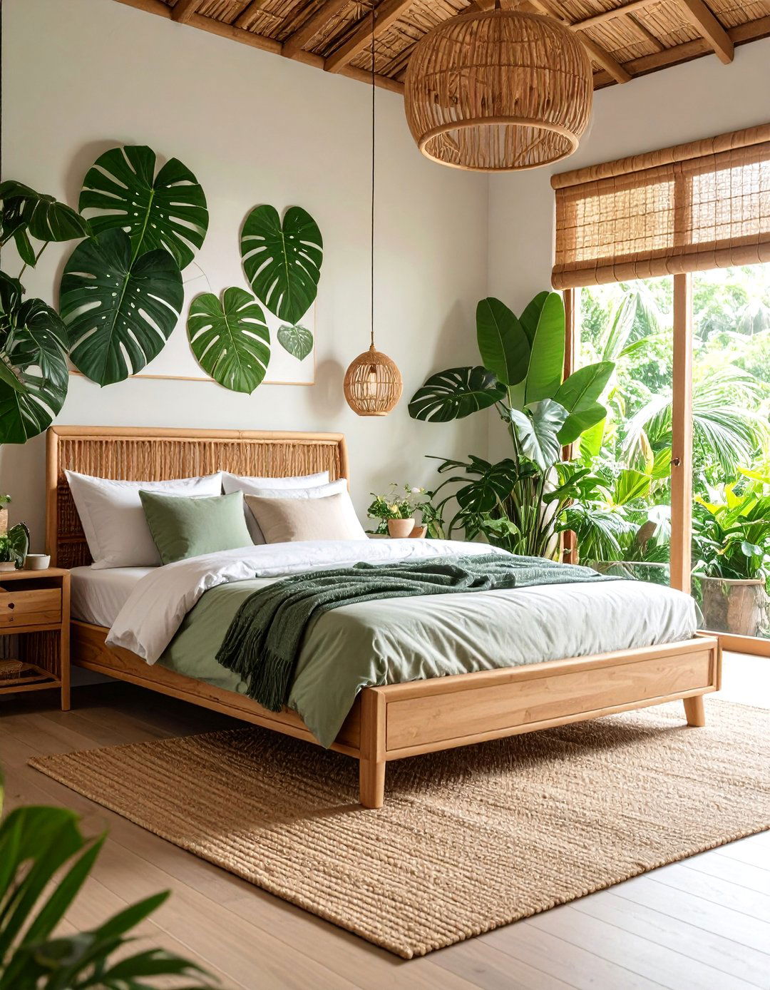 Tropical Paradise Bedroom with Lush Greenery - 25 Bedroom Ideas for Women