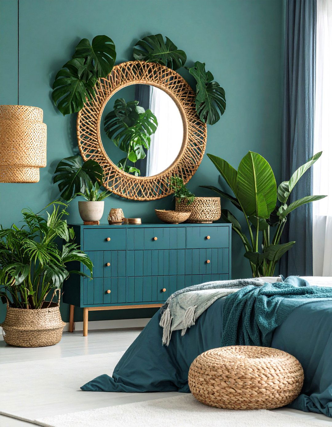 Tropical Paradise Dresser Arrangement with Exotic Flair - 25 Dresser Decor Ideas