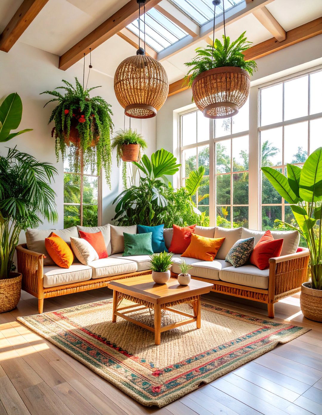 Tropical Paradise Florida Room with Vibrant Greenery