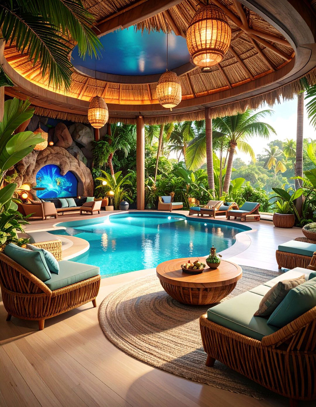 Tropical Paradise Gaming Oasis - 25 Video Game Room Ideas