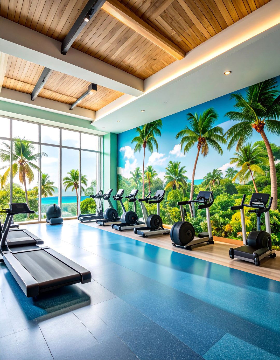 Tropical Paradise Gym Mural - 25 Gym Murals