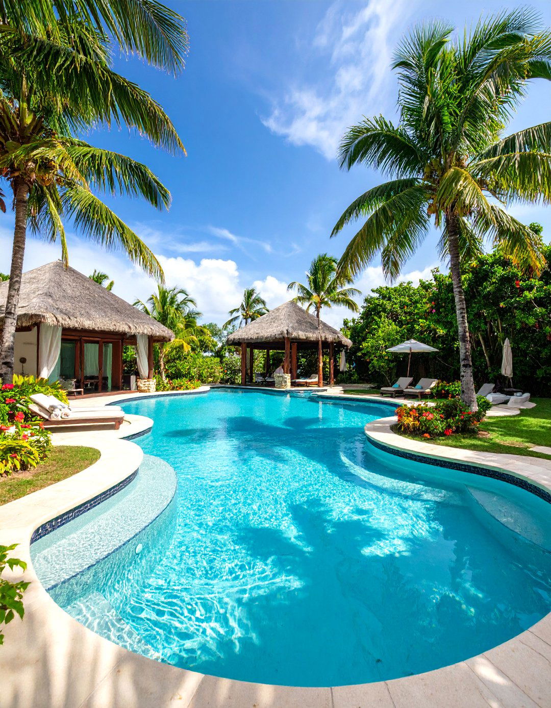 Tropical Paradise Lagoon with Beach Entry - 25 Lagoon Pool Ideas