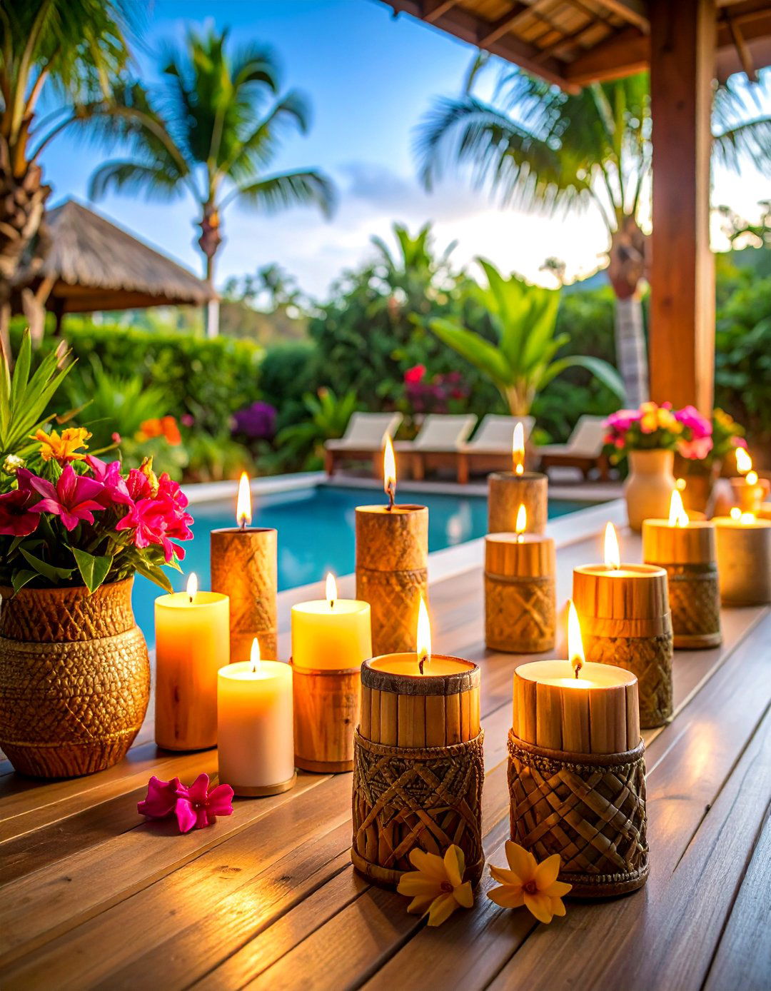 Tropical Paradise Outdoor Candle Oasis - 25 Decorating With Candles