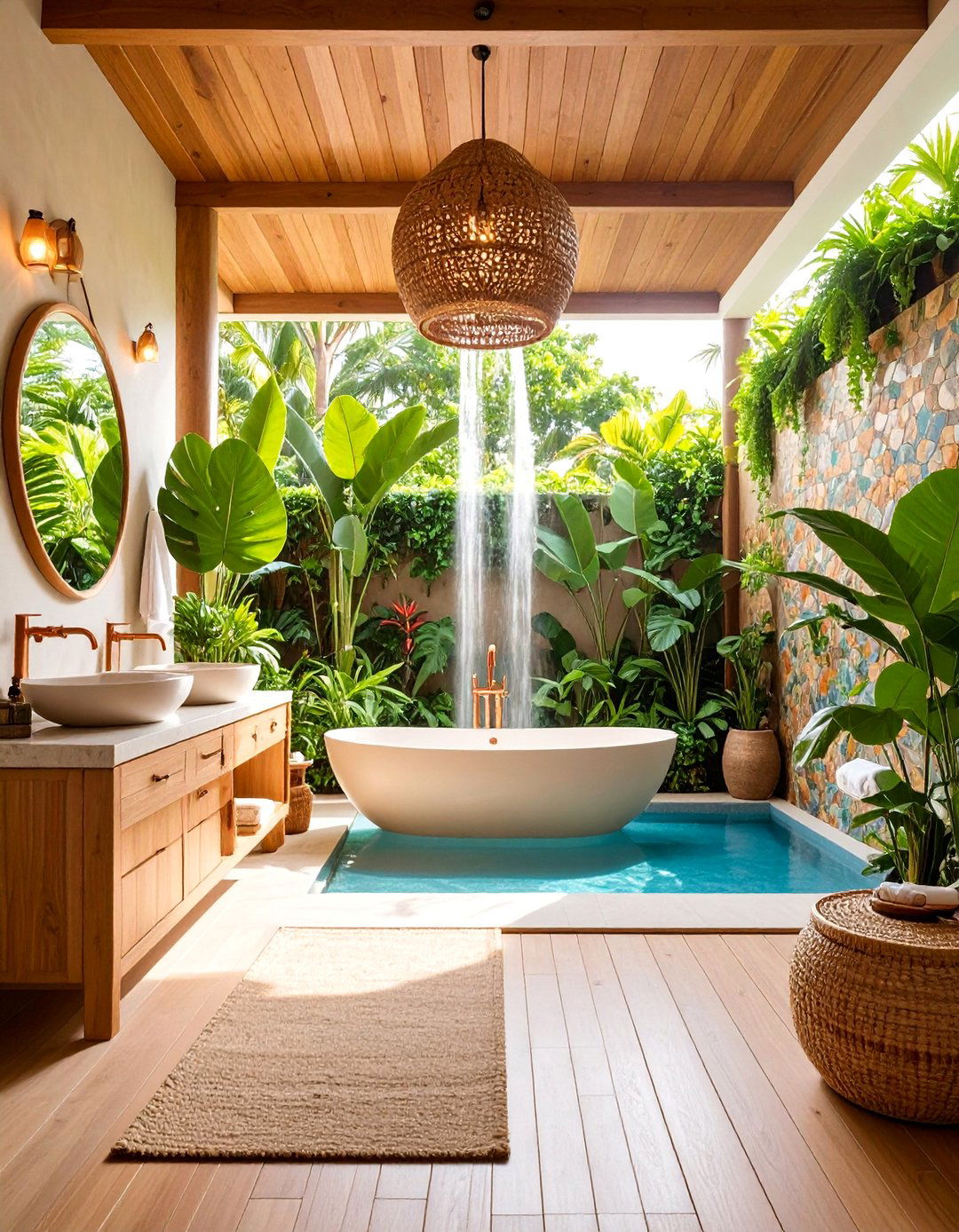 Tropical Paradise Pool Bathroom - 25 Pool Bathroom Ideas