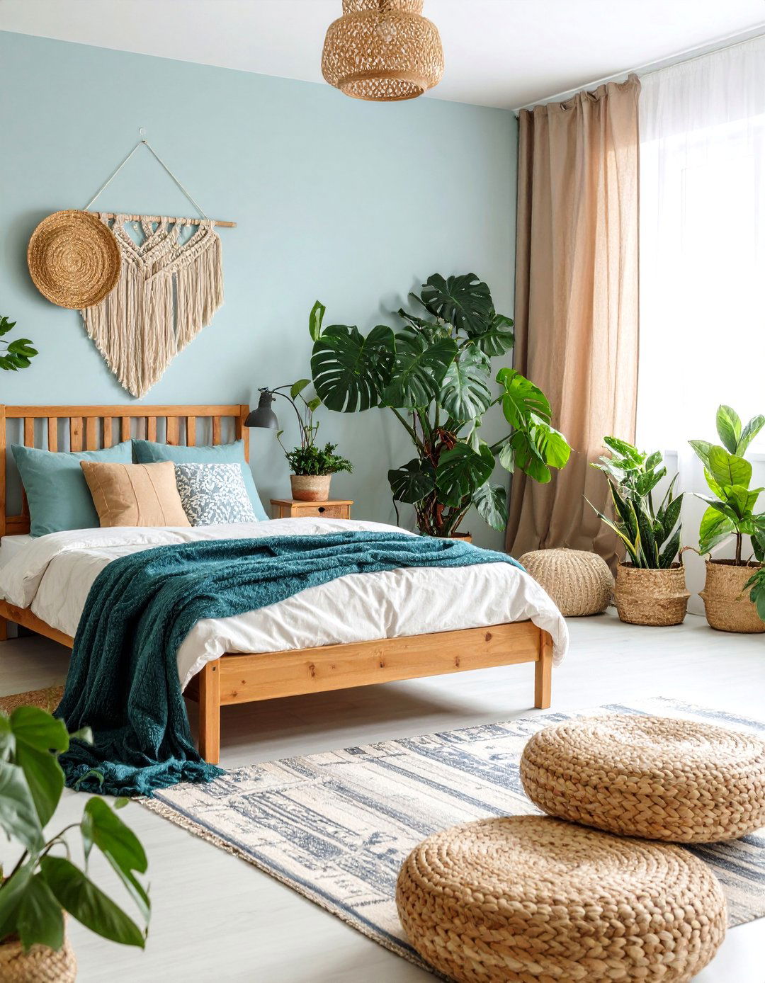 Tropical Plants Boho Bedroom - 25 Boho Teen Bedroom Ideas