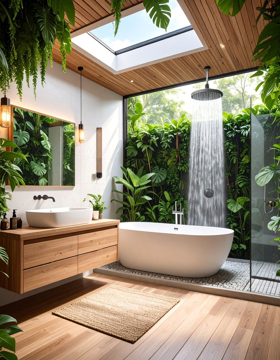 Tropical Rainforest Bathroom Oasis - 25 Greenhouse Bathroom Ideas
