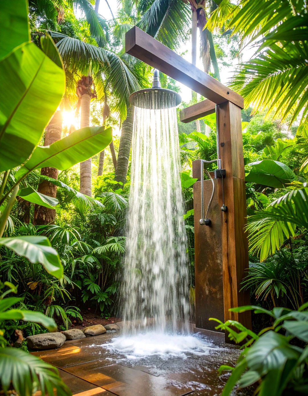 Tropical Rainforest Shower Sanctuary - 25 Outdoor Bathroom Ideas