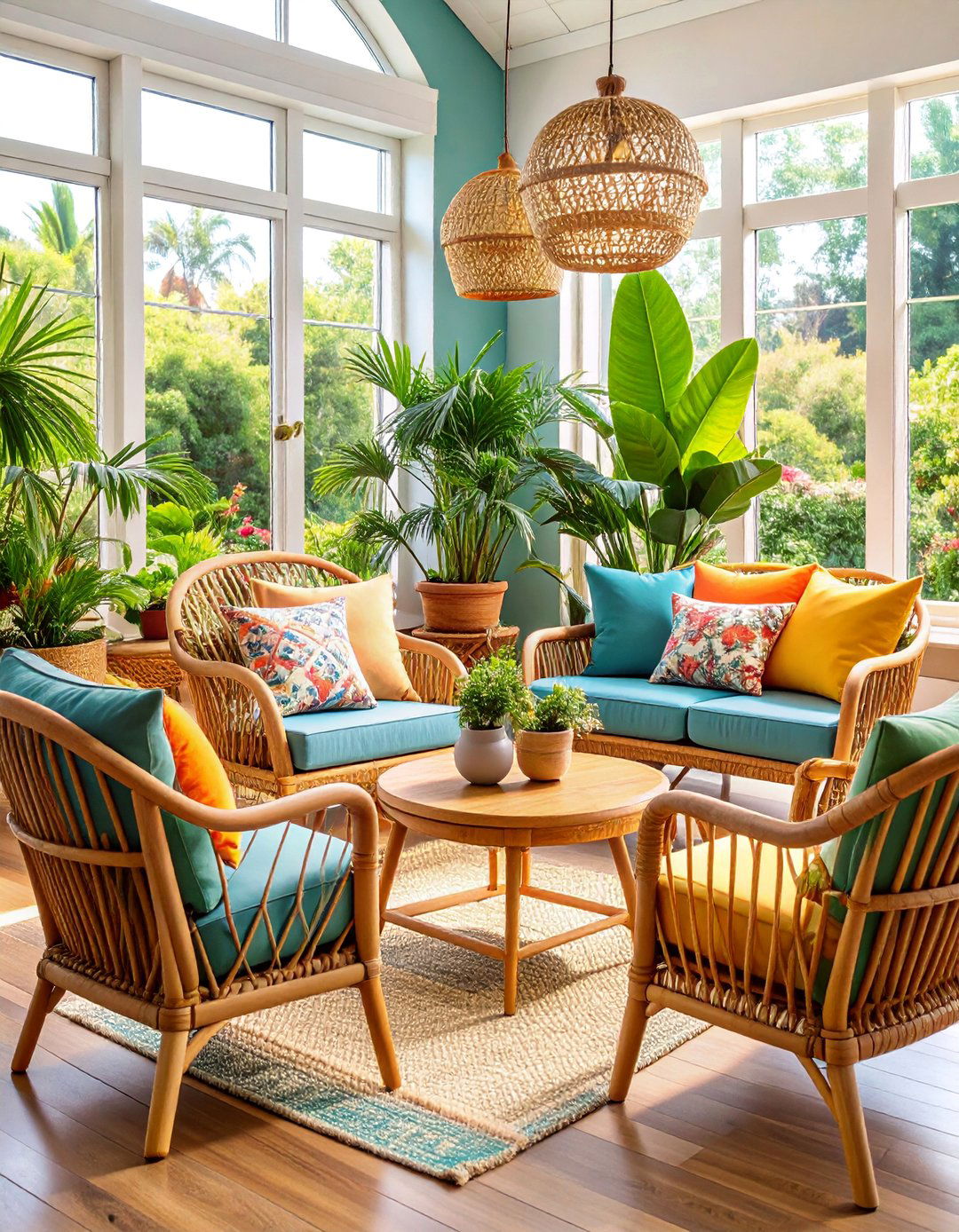 Tropical Rattan Floor Seating Collection - 25 Floor Seating Ideas