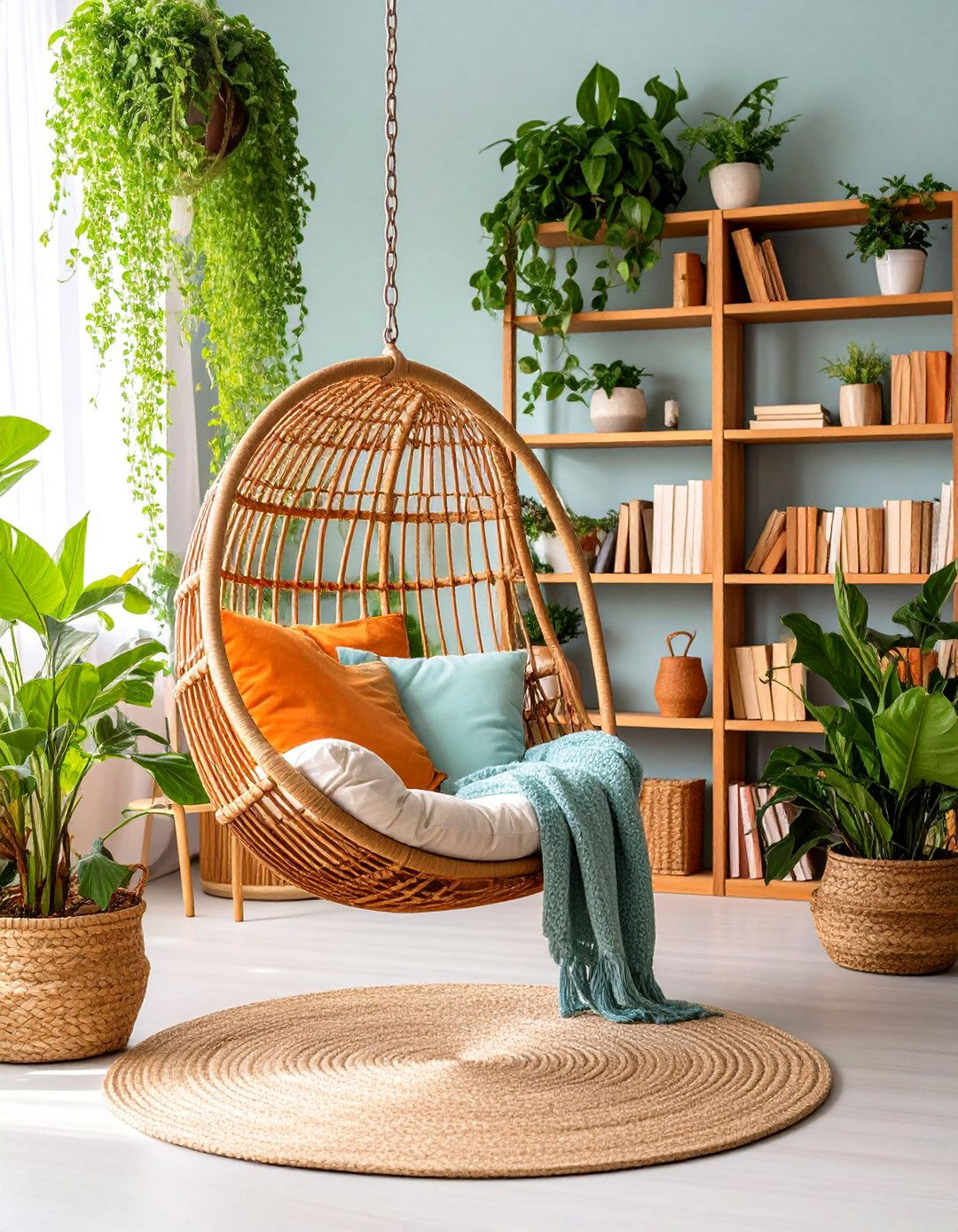 Tropical Reading Nook Living Room with Cozy Corners - 25 Tropical Living Room Ideas