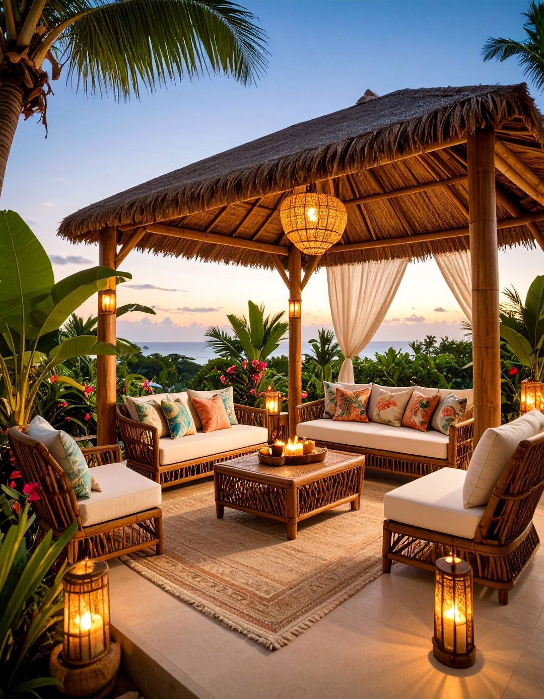 Tropical Resort Cigar Cabana with Island Paradise Theme - 25 Cigar Room Ideas