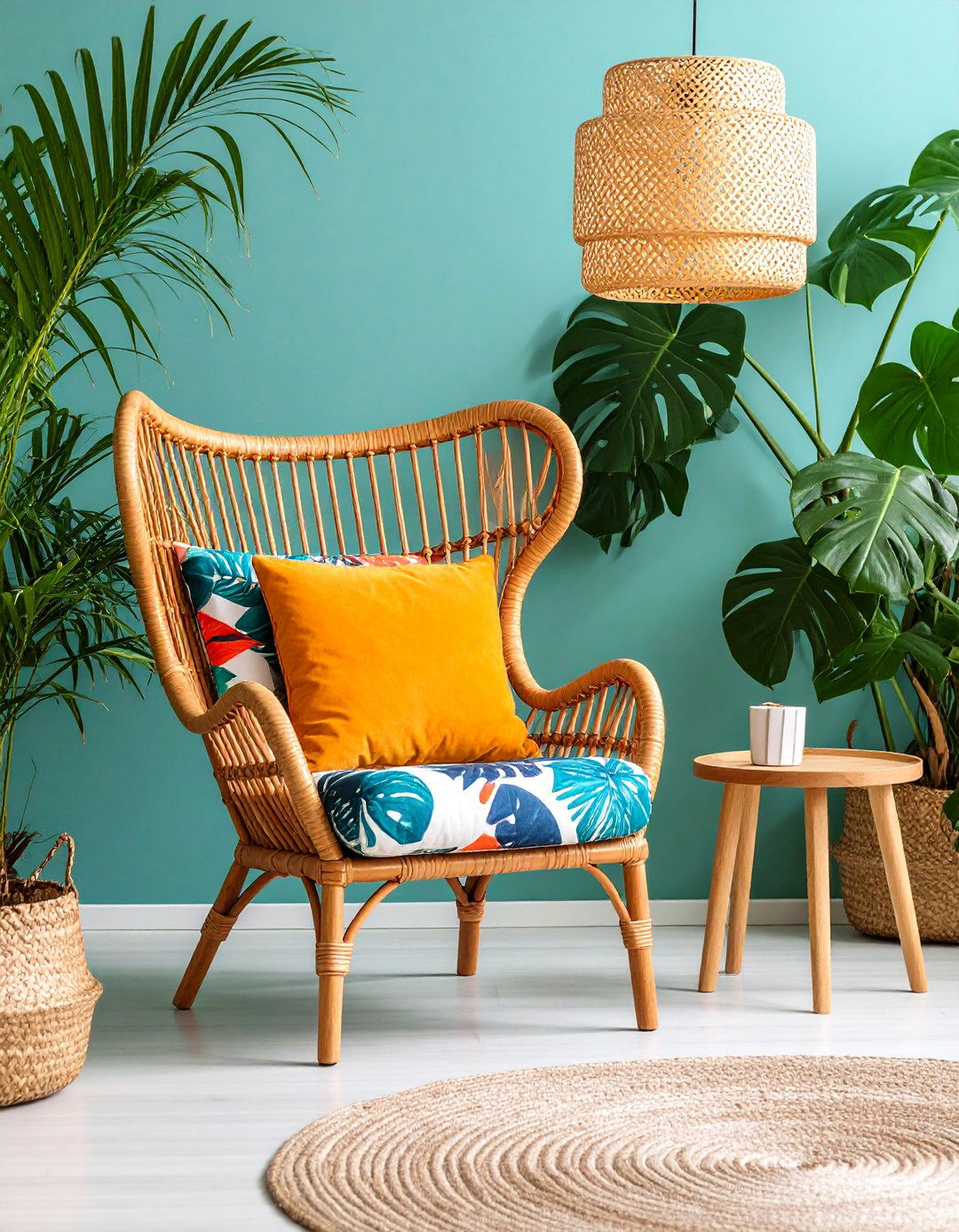 Tropical Resort Corner Escape - 25 Living Room Corner Ideas