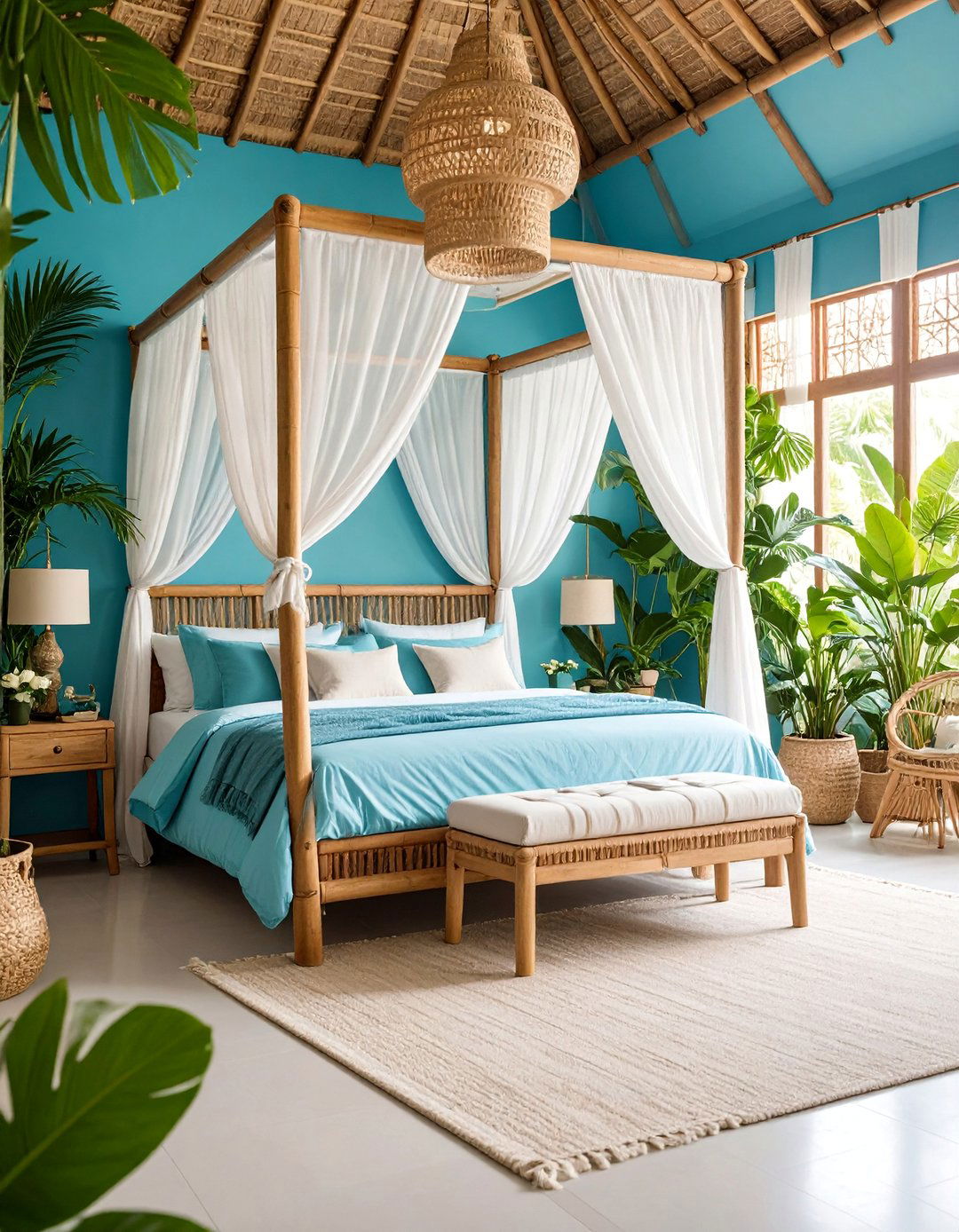 Tropical Sky Blue Paradise - 25 Sky Blue Bedroom Ideas