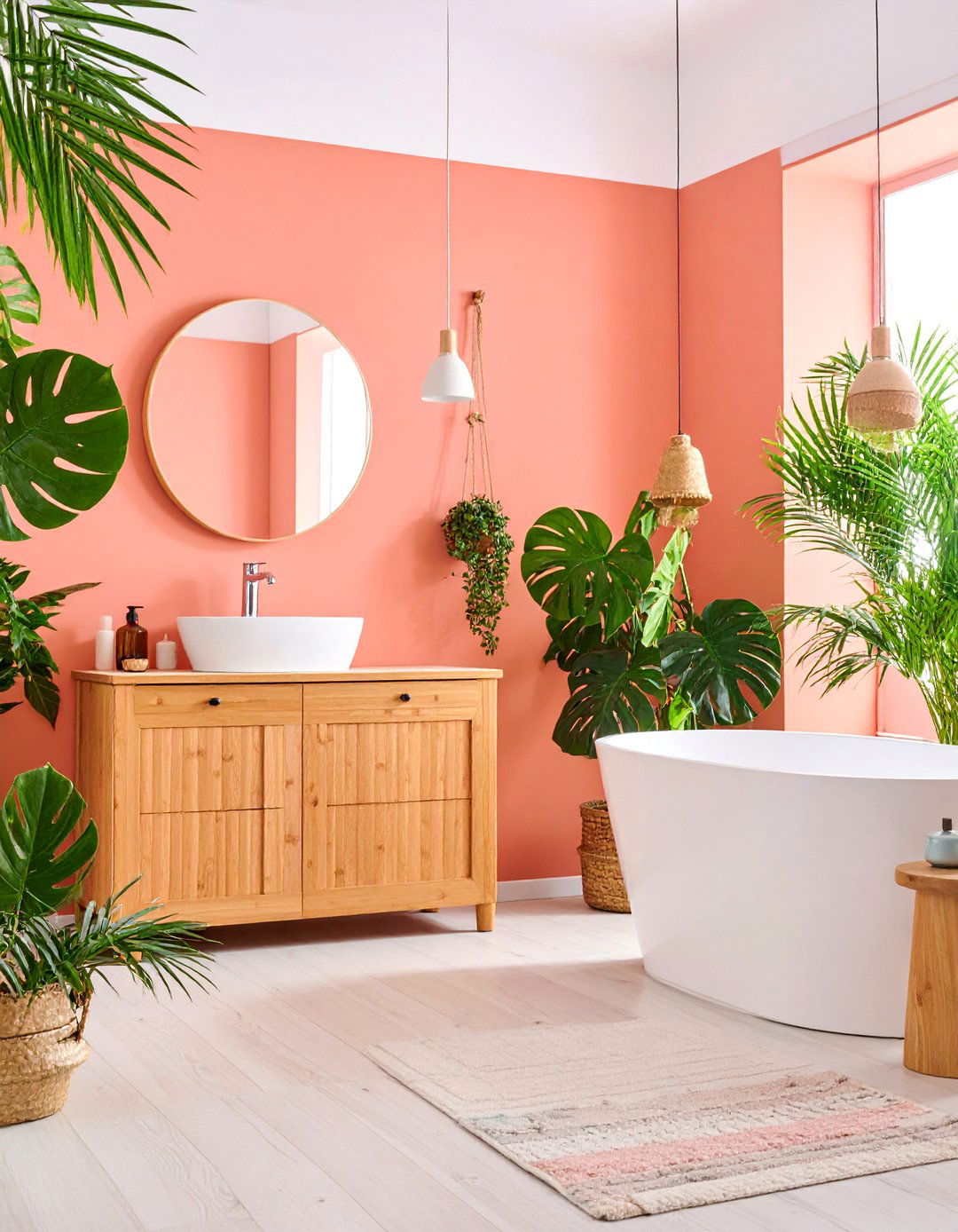 Tropical Teen Bathroom with Palm Leaf Patterns - 25 Teen Bathroom Ideas