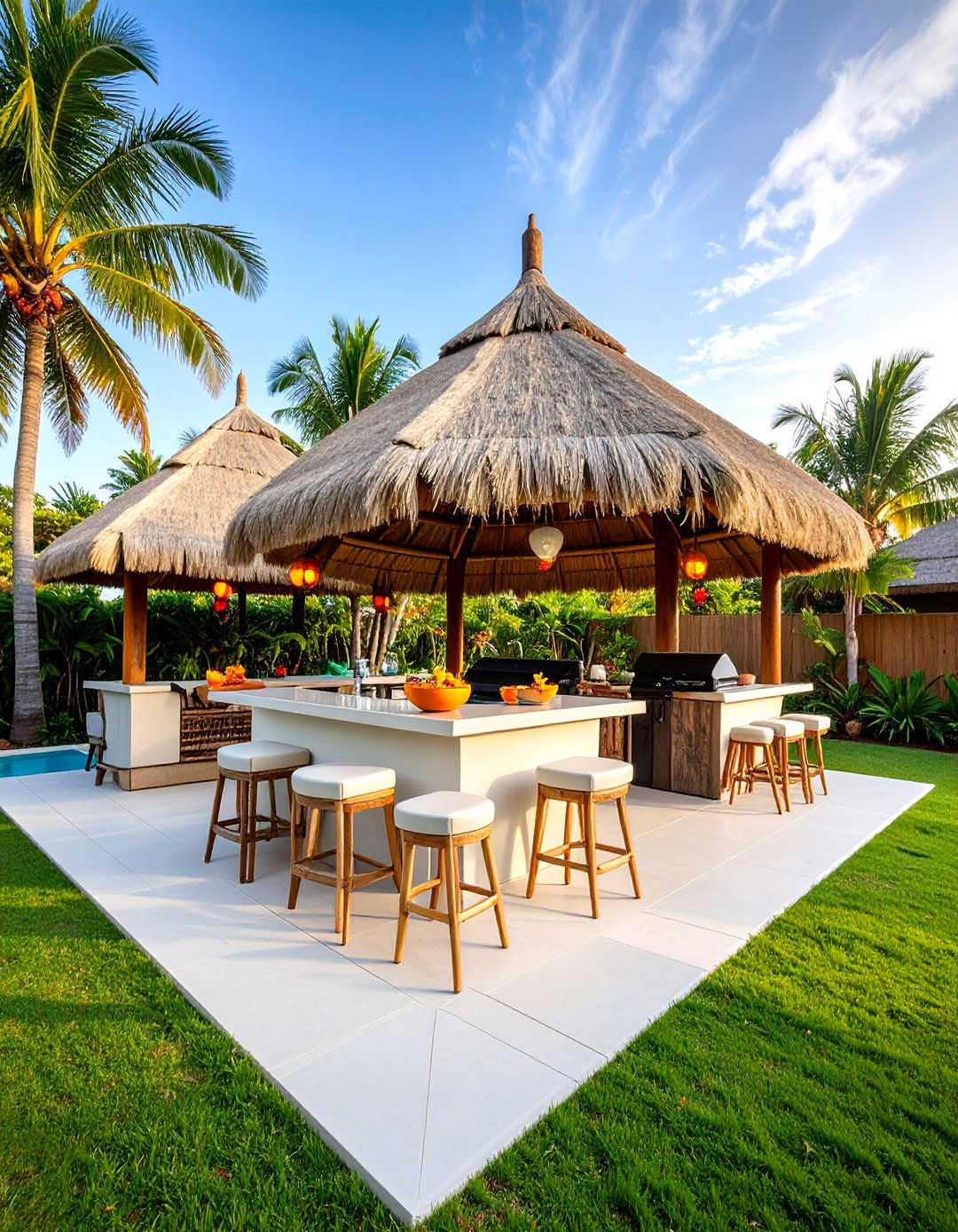 Tropical Tiki BBQ Paradise with Bamboo Elements - 25 bbq area ideas