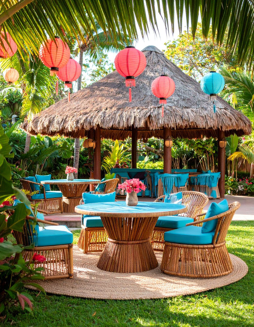 Tropical Tiki Bar Paradise with Bamboo and Palm Elements - 25 Party Decoration Ideas
