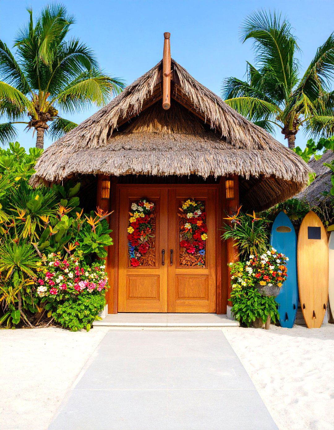 Tropical Tiki Beach Resort - 25 Summer Front Door Decor Ideas