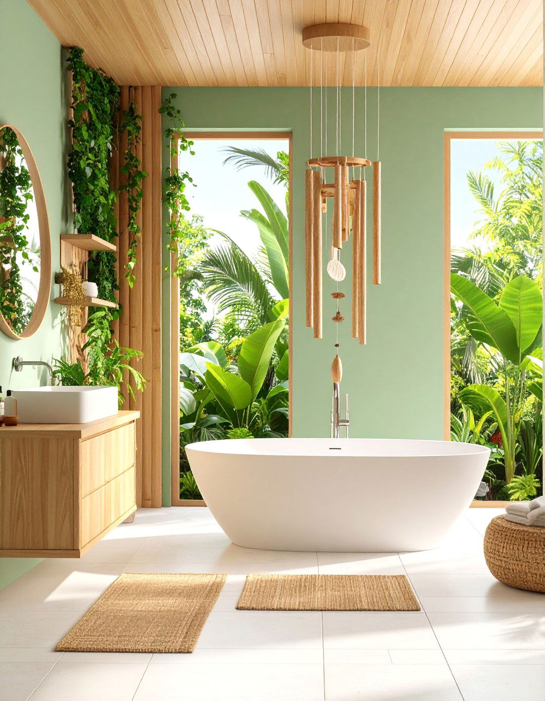 Tropical Wind Chime Bathroom - 25 Tropical Bathroom Ideas