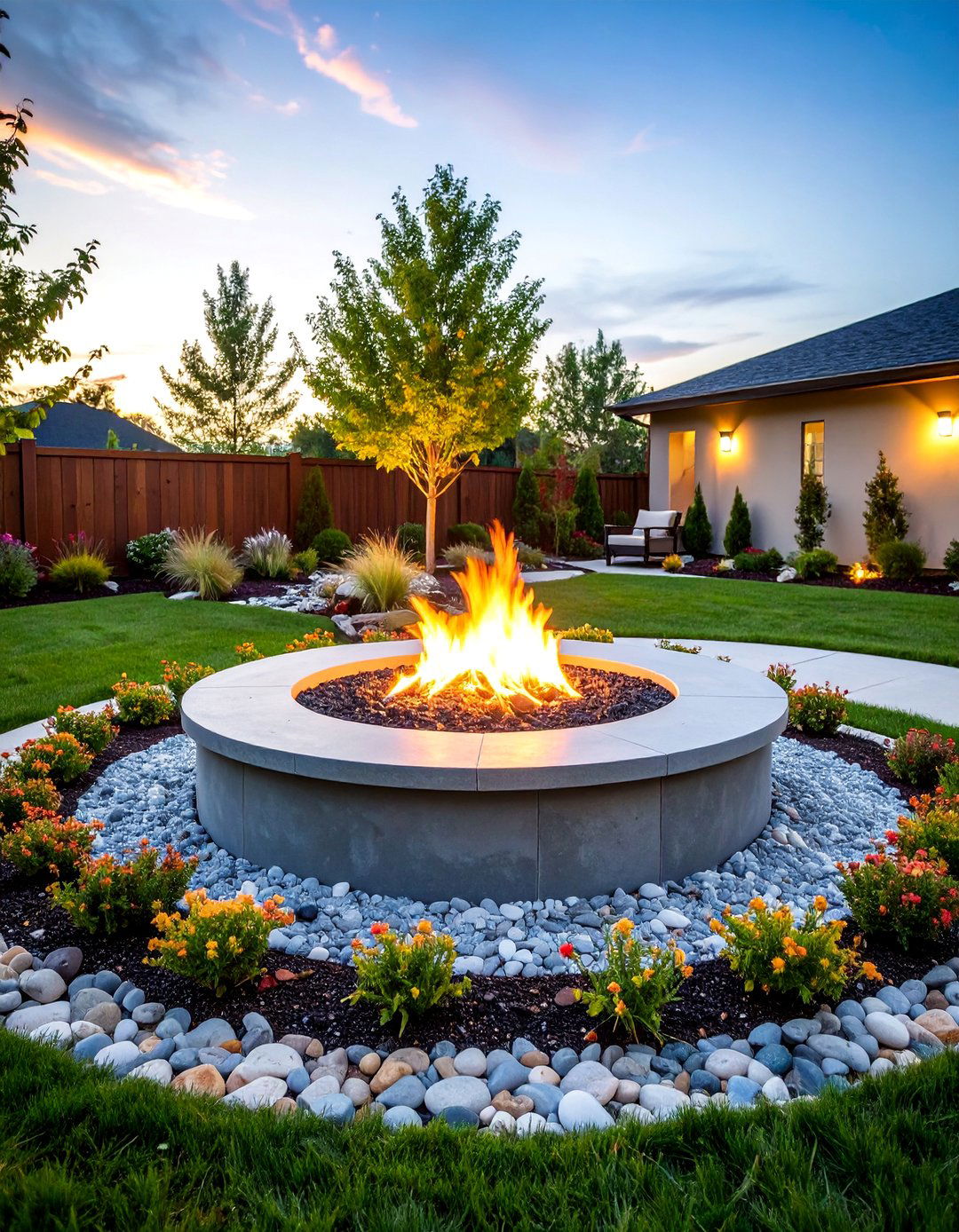 Truck Rim Fire Pit with Pea Gravel Base Foundation - 25 Truck Rim Fire Pit Ideas