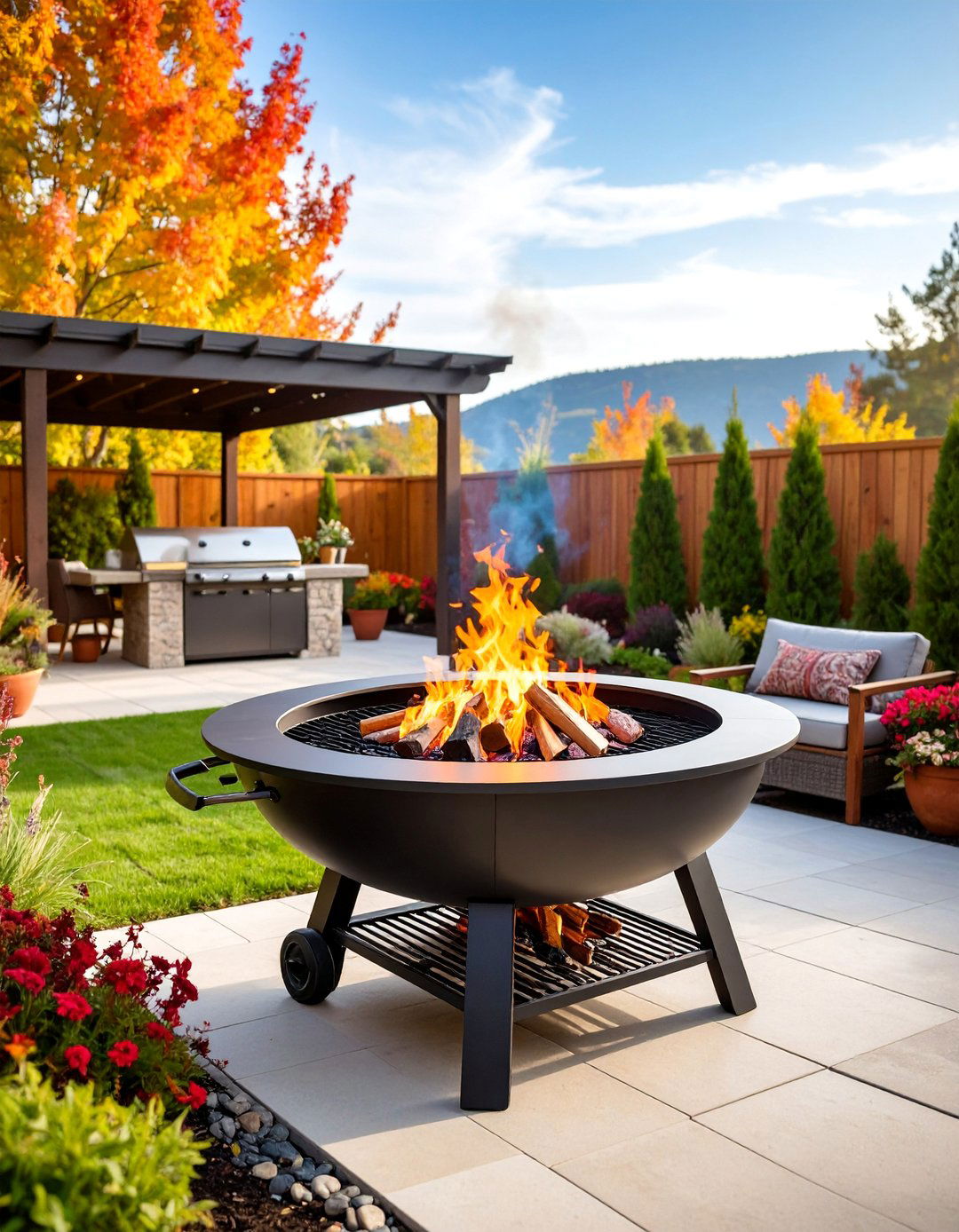 Truck Rim Fire Pit with Removable Cooking Insert - 25 Truck Rim Fire Pit Ideas