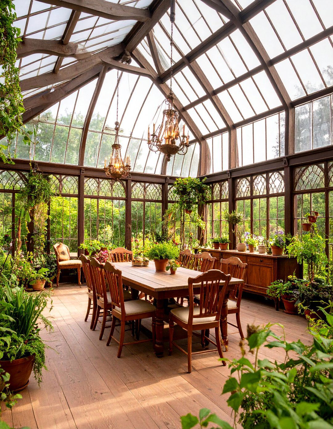 Tudor Manor Greenhouse Dining Room - 25 Greenhouse Dining Room Ideas