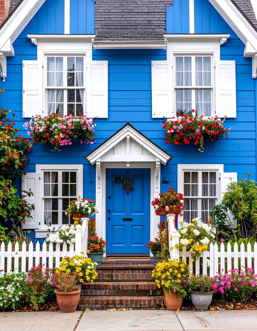 Tudor Revival Wedgwood Blue Half Timbering - 25 Blue House Siding With White Trim