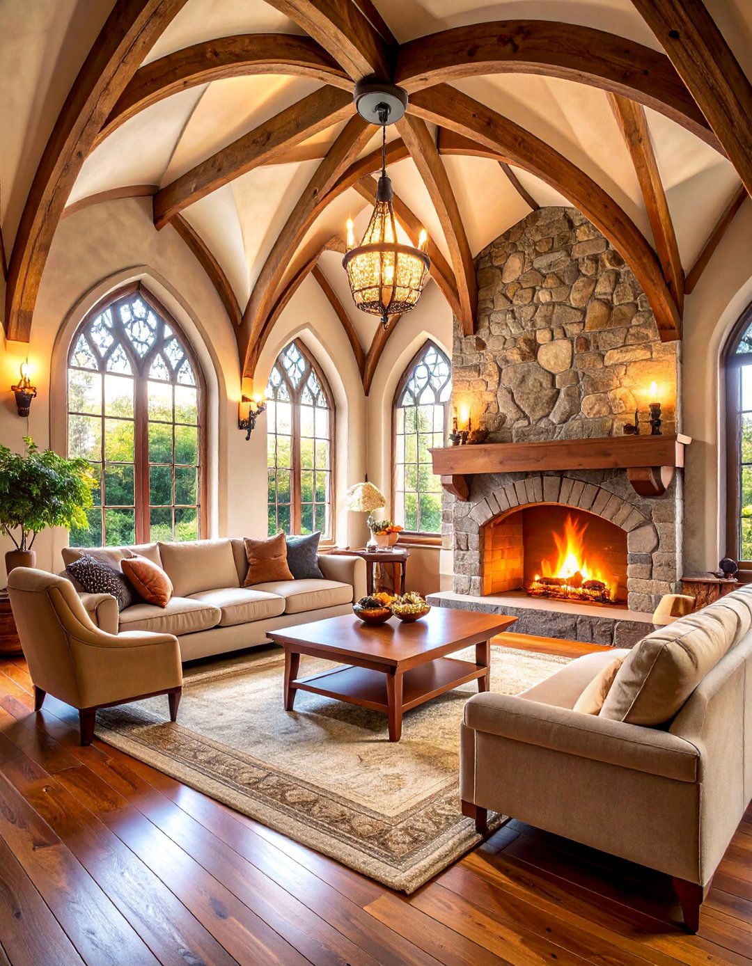 Tudor Style with Stone and Half Timbered Details - 25 Rooms With Fireplaces With Vaulted Ceilings Features