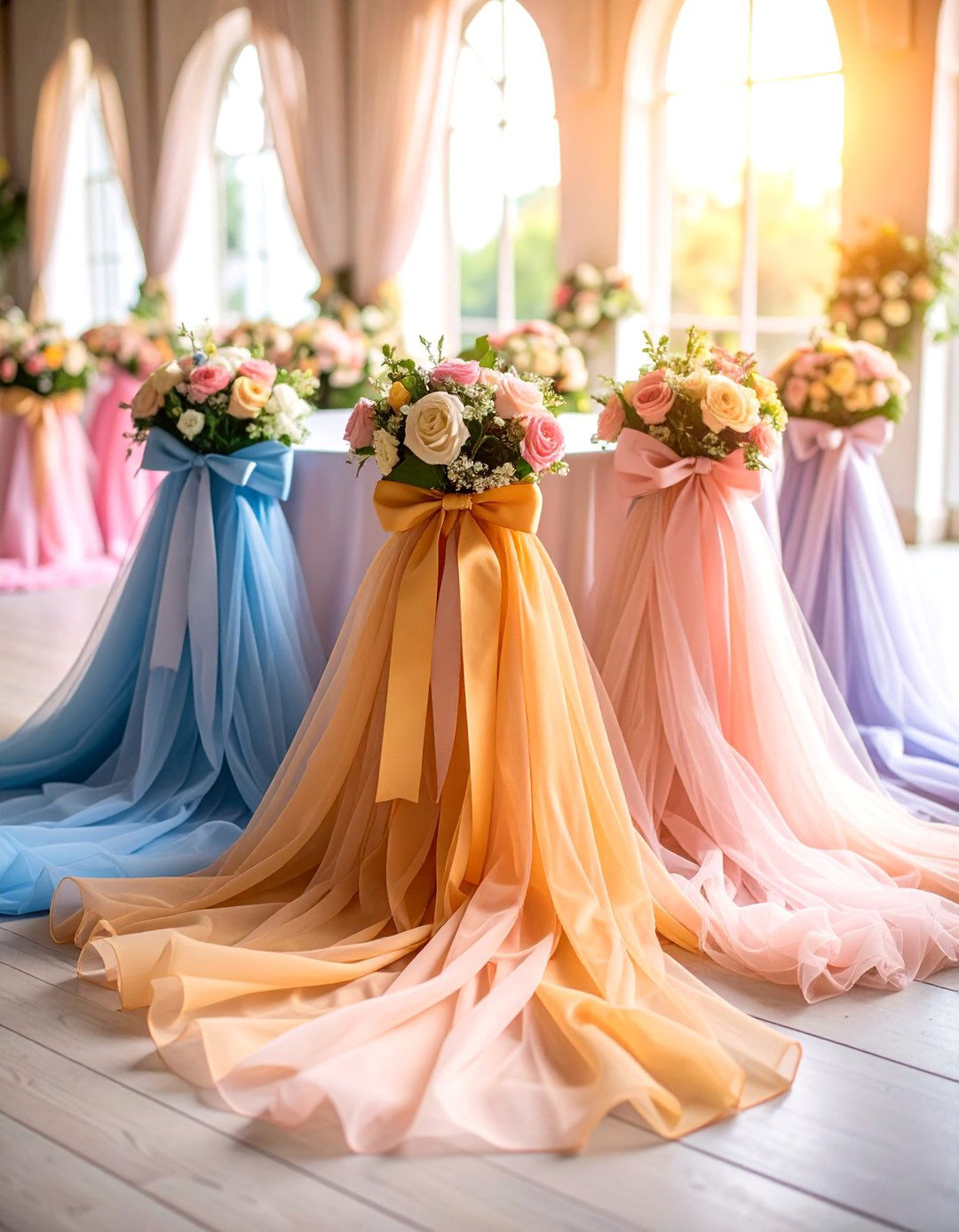 Tulle and Ribbon Ceremony Accents - 25 Bridgerton Wedding Ideas