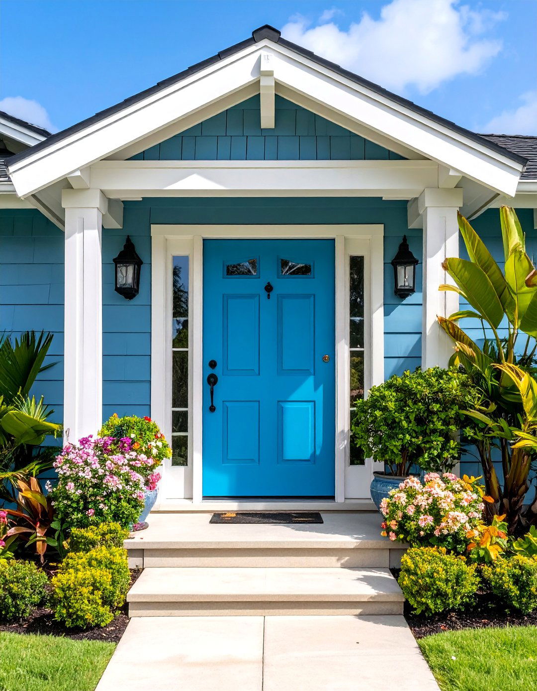 Turquoise Bright Coastal Door - 25 Cedar Front Door Colors Ideas