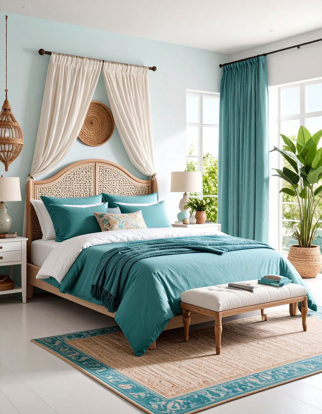 Turquoise Mediterranean Escape - 25 blue and green bedroom ideas