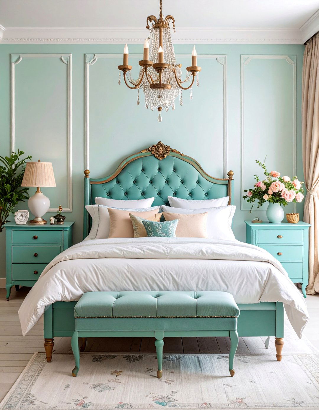 Turquoise Shabby Chic Vintage Bedroom Romance - 25 Turquoise Bedroom Ideas
