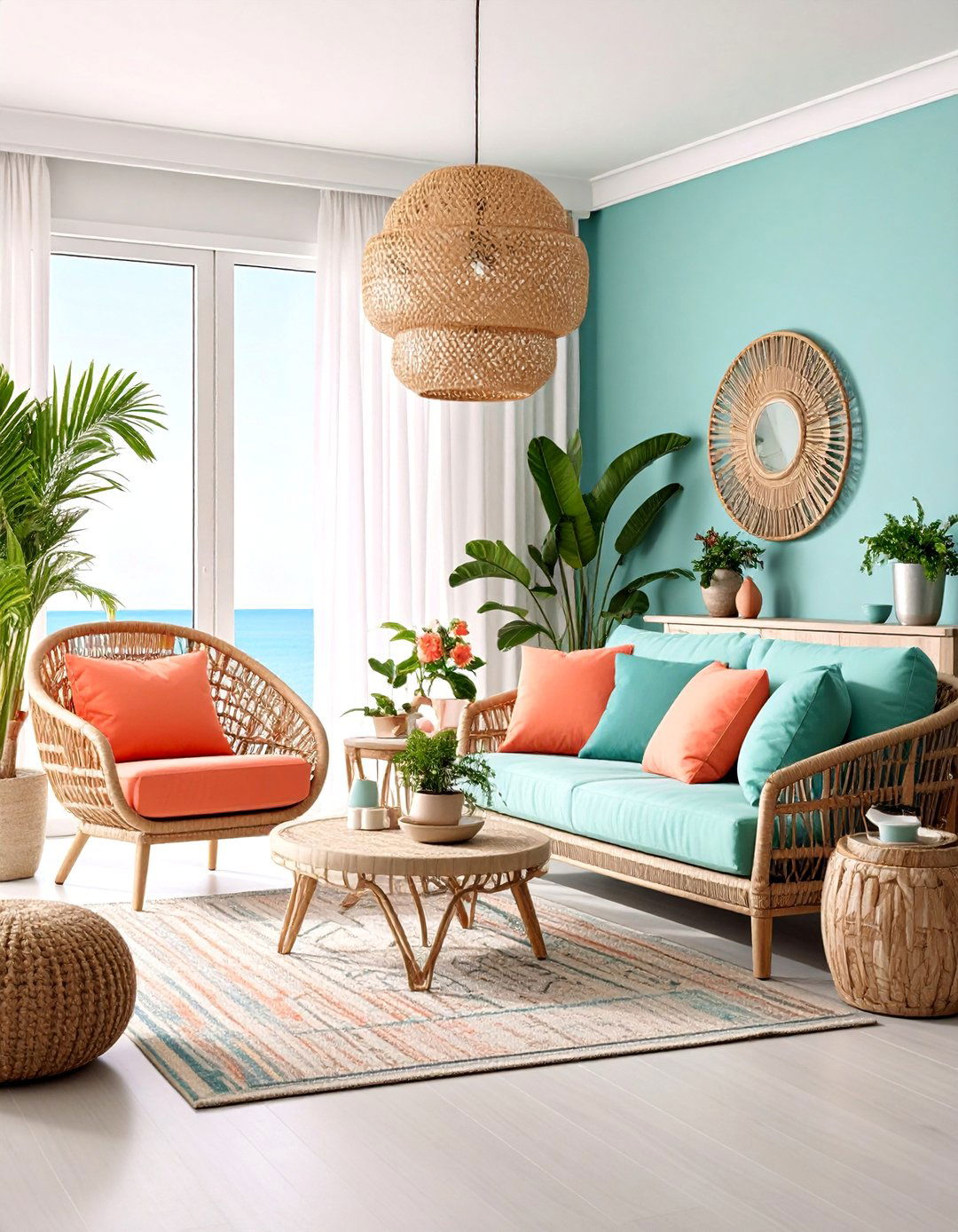 Turquoise and Coral Beach House Style - 25 Ways to Decorate With Jewel Tones