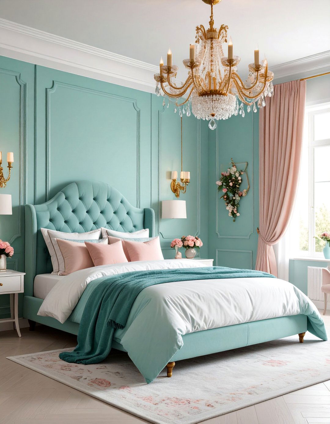 Turquoise and Pink Feminine Bedroom Theme - 25 Turquoise Bedroom Ideas