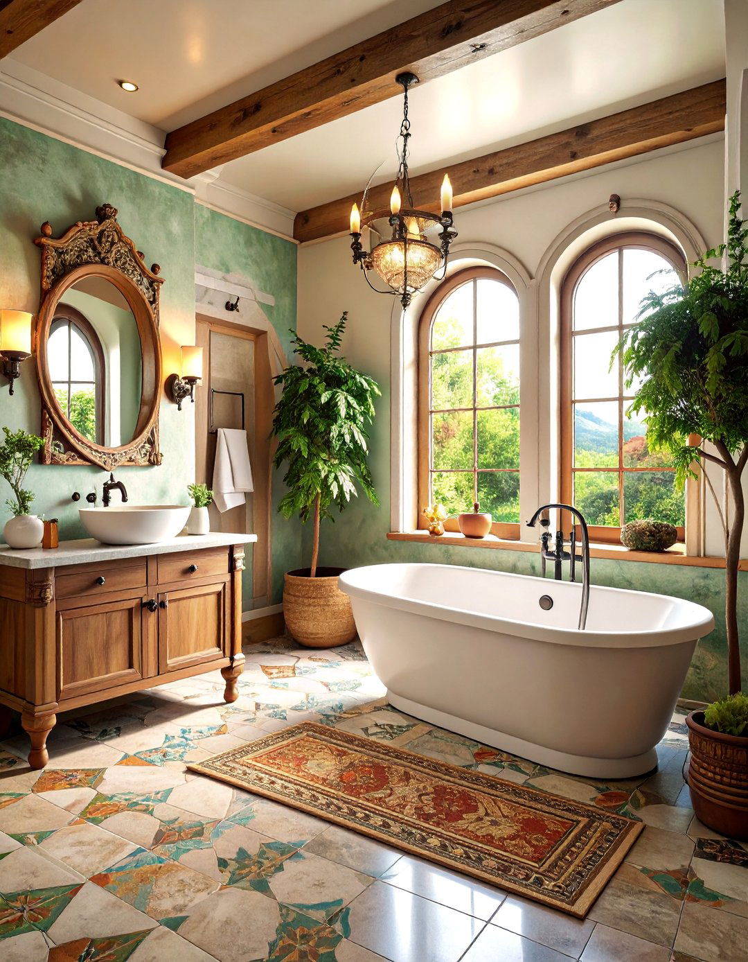 Tuscan Artisan Bathroom with Handcrafted Elements - 25 Tuscan Bathroom Ideas