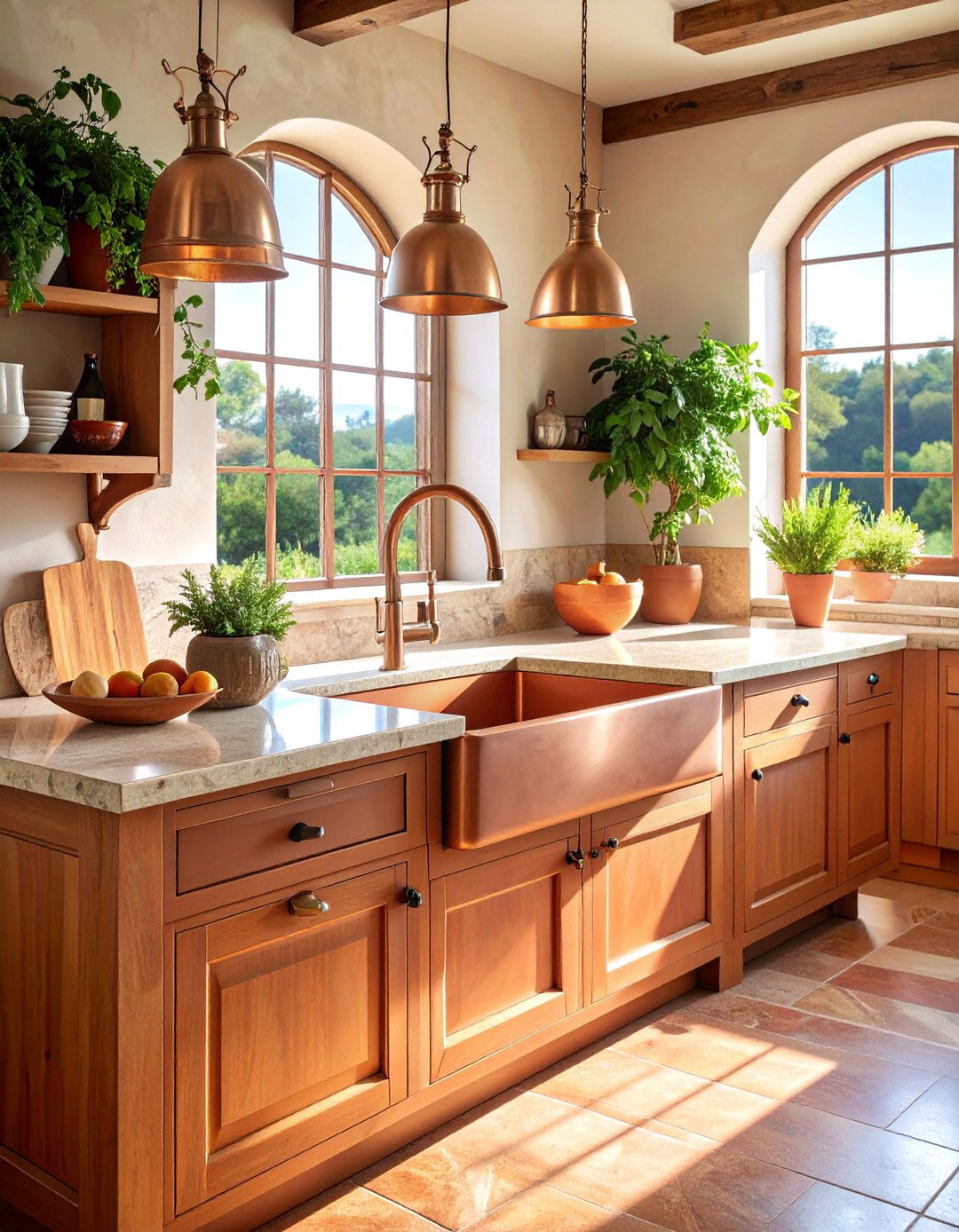 Tuscan Kitchen with Farmhouse Sink - 25 Tuscan Kitchen Design Ideas