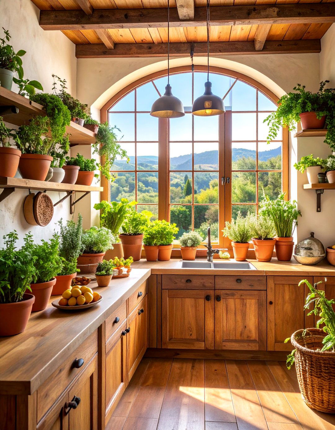 Tuscan Kitchen with Herb Garden Window - 25 Tuscan Kitchen Design Ideas