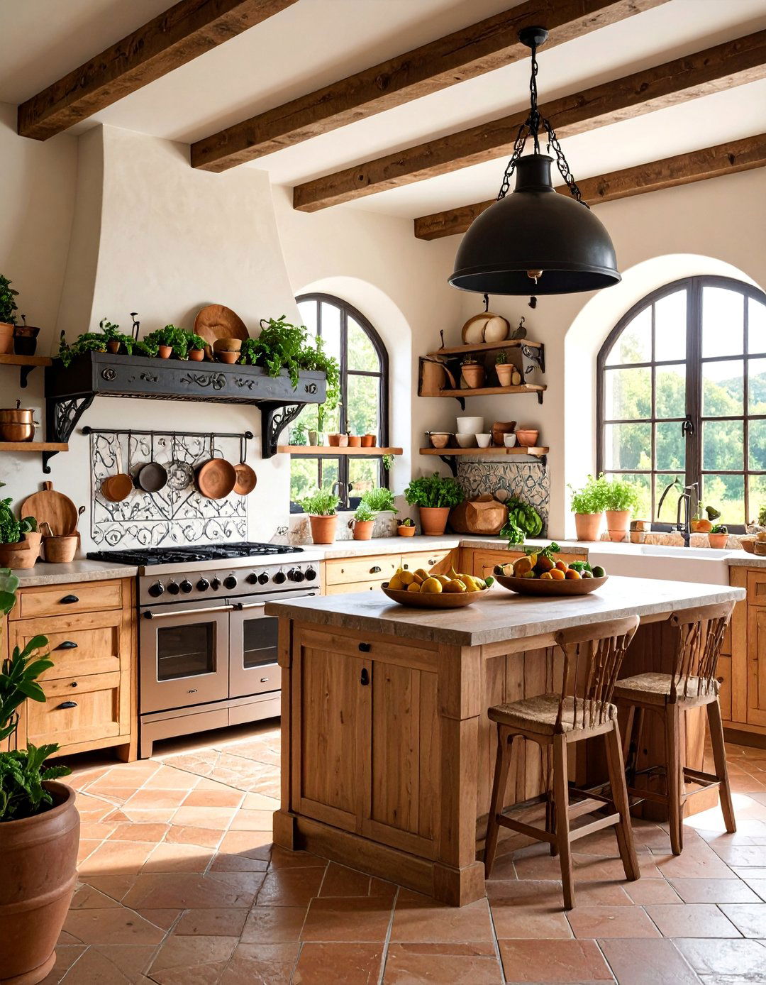 Tuscan Kitchen with Wrought Iron Details - 25 Tuscan Kitchen Design Ideas