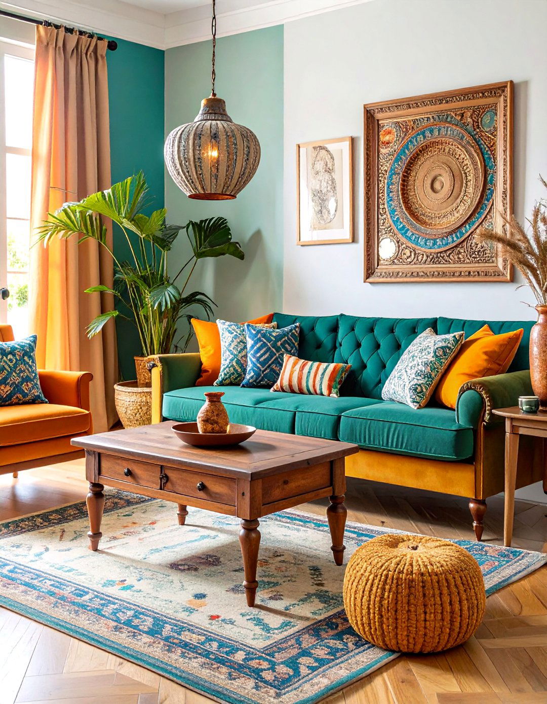 Tuscan Living Room with Antique and Heirloom Pieces