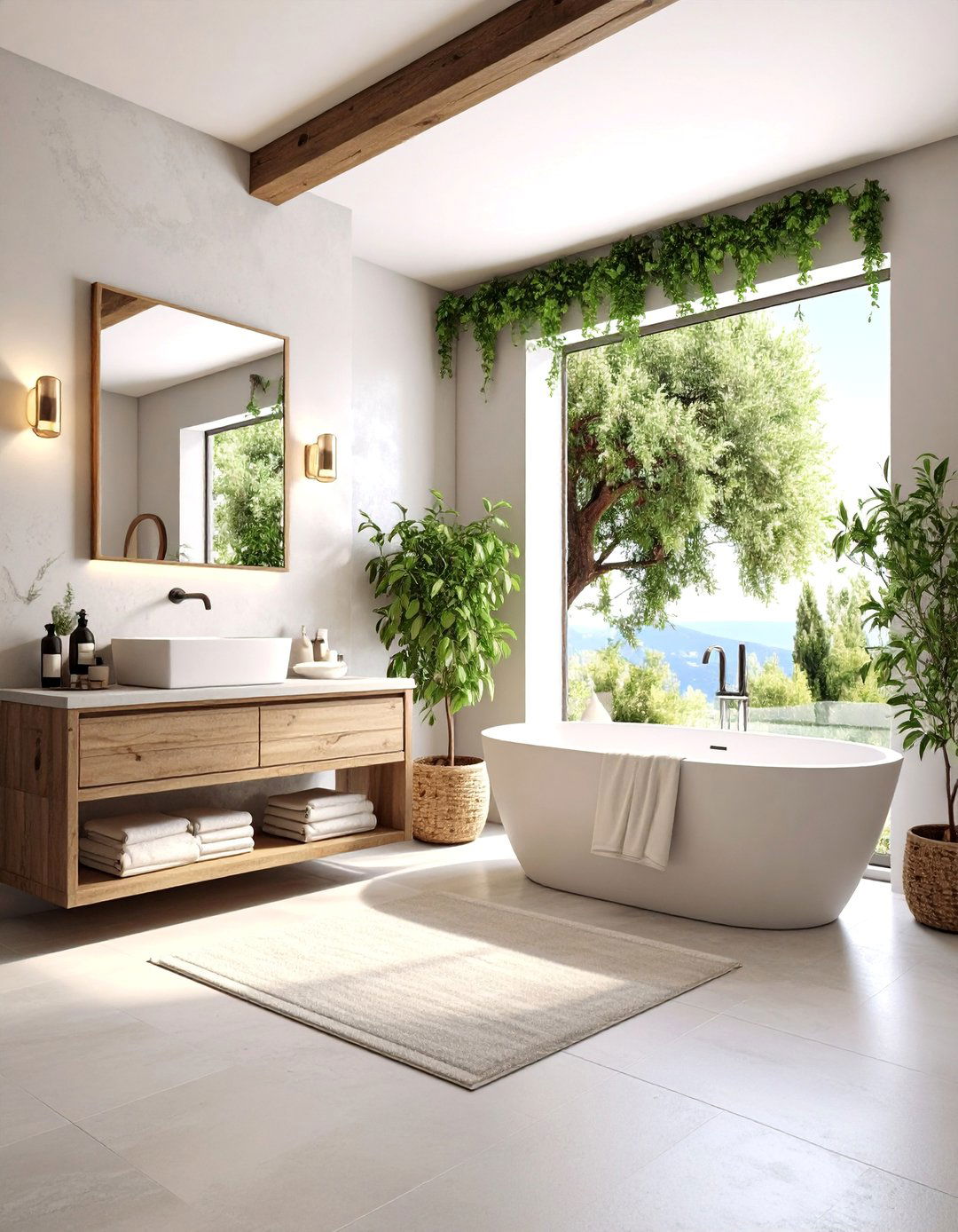 Tuscan Olive Grove Bathroom with Silver Green Accents - 25 Tuscan Bathroom Ideas